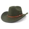 Chapeau de Cowboy occidental pour hommes Vintage Fascinator fête de mariage crème laine large bord Fedoras luxe élégant femmes chapeaux de Cowgirl