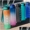 Botellas de agua 1000 ml Tapa de rebote Botella de agua Taza de deportes de fitness portátil al aire libre con escala y St 798 B3 Entrega de gota Home Garde Dhnav