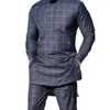 Men's Tracksuits African Clothing For Man Dashiki Style Plaid Shirts and Pants 2 Piece Casual Suits Kaftan Wear Men M-4XL 221130