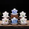 Tea Tureen Gaiwan Dehua Tea SanSai Single Bowl Handgeschilderde Chinese traditionele patroonhoes