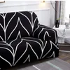 Stolskydd Wujie Europe Style Black Elastic Universal Sofa Cover för vardagsrumskuddar Protector Antiskid Stretch Couch Set