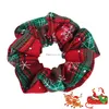 Pony Tails Holder High Grade Christmas Plaid Hair Scrunchies Ponytail Holder Élastique Bandeaux Christma Corde Filles Femme Enfants Accès Dh4Rh