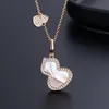 Pendant Necklaces Silver Kirin Gourd Red Agate White Fritillary Fashion Female Clavicle ChainX8SL{category}