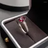 Кластерные кольца магазин продажа мода натуральное красное гранат кольцо драгоценного камня для женщин ювелирные изделия Real 925 Серебряное Серебряное очарование прекрасно хороший подарок