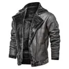 Herren Leder Faux Homme PU Winter Motorradjacke Warm Plus Samt Dick Retro Vintage Freizeit Herren 221130