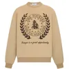 Women's Hoodies Sweatshirts Vintage Letter Print Light Brown Sweatshirt Women American Style Oversized Streetwear Warm Winter Tops O neck Korean Fashion Y2K 221129