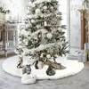 Décorations de Noël blanc flocon de neige arbre jupe fausse fourrure tapis pour Happy Year 2023 décor à la maison tablier de Noël ornement Navidad Noel 221130