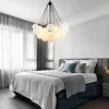 Nordic Frosted Glass Ball Chandelier för mats vardagsrum Dekoration Guld Black Bubble LED Pendant Lights Hanging Lamps LRS002