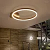 Taklampor umeiluce modern led cirkel spolmonterad lampa borstad aluminium akrylljusbrun f￤rdig fixtur