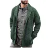 Hommes chandails Gilet Cardigan chaud hiver col châle bouton devant câble tricoté manteau veste Jersey Hombre 221130