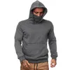 Hoodies masculinos moletom com capuz manga longa casual streetwear máscara facial cor sólida pulôver 221130