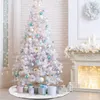 Decorações de Natal Branco Floco de neve de neve Salia árvore do tapete Mat ornamento Merry Decoration for Home natal ano Navidad Decor 221130