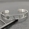 Bangle Handmade Greek Sorority Iota Phi Lambda Heart Letter Stainless Steel To Hollow Out Maple Laef Women Jewelry