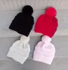 Baby Knitted Beanie Hat Pom Pom Acrylic knit cap Winter warm beanies toddler PomPom ball Hats for boys girls infant skiing snow bonnet wholesale