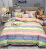 Ensembles de literie Rainbow Set Cartoon Imprimé Drap de lit Adulte Enfants Childs 4IN1 3IN1 Drap de lit avec Housse de Couette Taie d'oreiller Toute la Saison 221129