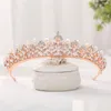 Tiaras Bright Rose Gold Color Tiara Imitation Pearl Rhinestone Crown Bride Wedding Bodband Kvinnor F￶delsedagsfest HeadPeice Jewelry D DHW4D
