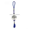 Key Rings Tree Of Life Evil Eye Pendant Key Ring Beaded Tassels Keychain Blue Eyes Keychains Drop Delivery Jewelry Dhlxz