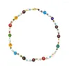 Tour de cou Boho perle coloré cristal perles de verre brin déclaration femmes cou chaînes colliers bijoux faits à la main accessoires