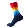 Meias para homens penteado algodão moda hip hop homem mulher sox menina unissex harajuku skateboard de skate de skate feliz verificação engraçada sokken 221130