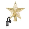 Kerstdecoraties Tree Topper verstelbare sterren sneeuwvlokprojector roterende 3D glitter sprookjeslichten LED Kerstmis bruiloftjaar decoratie 221130