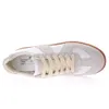 Luxe merk pop-design Casual herenschoenen laag uitgesneden sneaker Wit nappaleer en suède flats met veters outdoor trainers flats 35-45