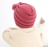 Commercio all'ingrosso cappello neonato neonato berretti beanie acrilico inverno cappelli lavorati a maglia ragazzi ragazze designer berretti teschio maglia bowknot pom poms berretti cofano