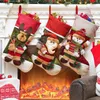 Décorations de Noël 3pcs Suit de haute qualité grandes chaussettes de bas avec bonhomme de neige Santa Elk Bear Bag de bonbons de bonbons Decoration Arbre Decoration Année 221130