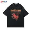 Мужские футболки Rainbowtouches 2022 Новая футболка с половиной рукава Unisex High Street Vintage Graffiti Loak Casual футболки Punk Hip Hop Новая мода T221130