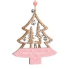 زينة عيد الميلاد 2022 سنة 1pc رومانسية زخرفة وردية خشبية معلقة معلقات نجمة عيد الميلاد شجرة الحب سانتا كلوز