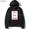 Men's Hoodies Sweatshirts Custom Black White Pink Red Grey Navy Blue Streetwear Winter Mens Unisex Polyester Own Pattern 221130