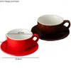 Tazze da 300 ml Set di tazze da caffè e piattino Tè al latte Tazza in ceramica Tazze d'acqua Ufficio Casa Pomeriggio