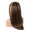 13x6x1t capelli umani con parrucche di capelli dritti anteriori in pizzo in colore biondo