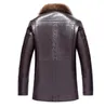 Jaqueta de couro masculina de couro falso roupas masculinas couro guaxinim gola de pele jaquetas de inverno para homens plus size casaco de pele de carneiro 6xl chaqueta hombre zt5009 221130