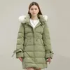 Kvinnors dikerockar hxjjp 2022 Winter Coat Cotton Padded Jacket Kvinnors långärmad överdimensionerad tjocka varma huva parkor