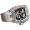 SUPERCLONE chanics reloj Richa Milles tendencia de moda rm056 reloj mecánico completamente automático hueco Tourbillon cinta de cristal de nieve hombre