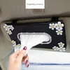 1 Pcs Car Crystal Paper Box with Chrysanthemum Tissue Interior Decoration Accessories for Sun Visor Type