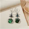 Dangle Avize Moda Gelin Düğün Küpe Etnik Kedi Göz Taş Ağaç Şeklini Kırmızı Kristal Rhinestone Opal Dungle Asma Lüks Dhwfn