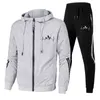 Mens Tracksuits Tracksuit Two Pieces Set Standed Zipper Jacket Pants Fashion Casual Outdoor Manlig sportkläder kostym Plus Size Men Clothing 221130