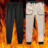 Herrbyxor vinter fleece casual varm tjockare lös tryckt trettpant mode dragsko plysch termiska byxor jogger 5xl 221130