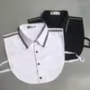 Bow Ties Fashion White Fake Collar Shirt Men 2022 Denim Man False Collars Detachable Male Kragen Black Removable Nep Kraag
