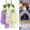 Fleurs décoratives 12pcs fleur de glycine artificielle arc de mariage guirlande ornement mural simulation plante rotin Strin maison jardin décoration