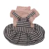 BoyGirl Dog Cat Dress Sweater Strap Houndstooth Design Pet Hoodie AutumnWinter Clothing Apparel For Dogs Cats9720908