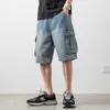 Men's Shorts Oversized Pockets Cargo Jeans Shorts for Mens 2021 Summer Fashion Denim Clothing Boyfriend Loose Short Pants Harajuku Streetwear T221129 T221129