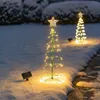 Décorations de Noël en plein air étanche solaire LED arbre alimenté guirlandes lumineuses année 2023 ornement jardin 221130