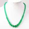 Chains Fashion Malaysia Jades Natural Stone Chalcedony 6-14mm Round Loose Beads Handmade Necklace 18"B618