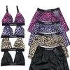 Feminino de leopardo feminino sling sling shorts roupas de banho de roupas de banho designer bikinis esportes sutiãs 2pcs conjuntos de moda sexy yoga wear xm5s