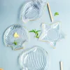 Dinnerware Sets Ocean Series Transparent Lead-free Crystal Glass Conch Styling Bowl Tray Phnom Penh Starfish Scallops Plate