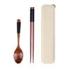 Ensembles de vaisselle 3PCS / SET PORTABLES COUVREURES ENSEMBLE PORTABLES COIBLES DE CHOPSTICHS DE COUPE Japonais Accessoires de cuisine