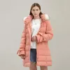 Kvinnors dikerockar hxjjp 2022 Winter Coat Cotton Padded Jacket Kvinnors långärmad överdimensionerad tjocka varma huva parkor