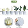 Kwiaty dekoracyjne 6pcs/Set Mini Cute Cactus Asortment Małe sztuczne rośliny Małe sztuczne dekoracja na półkę na półkę na półkę